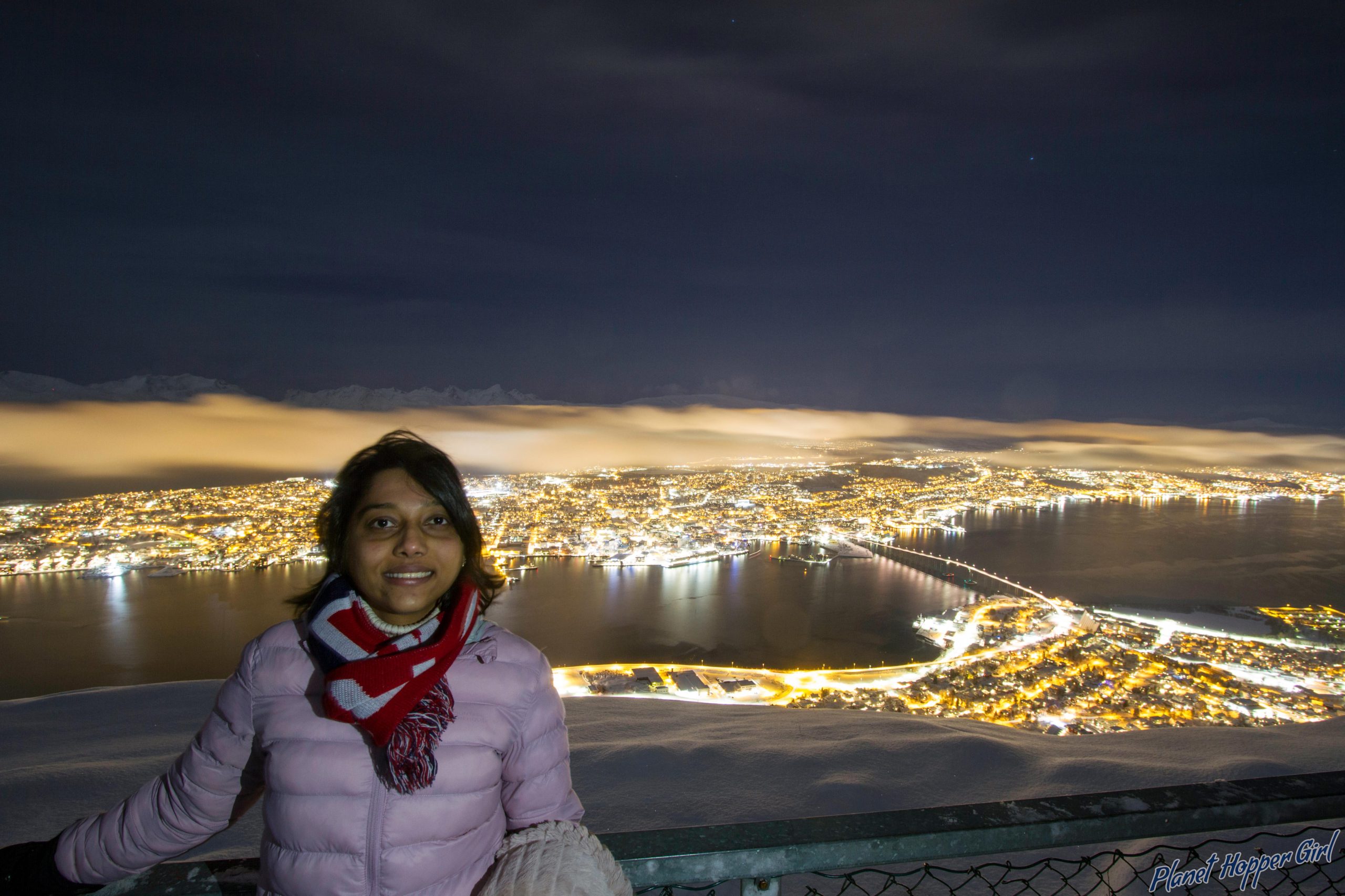 The Tromso City view at night, Norway