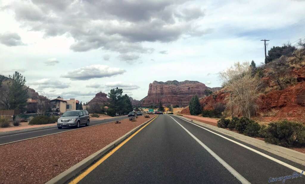 Entering the red rock city, Sedona, Arizona