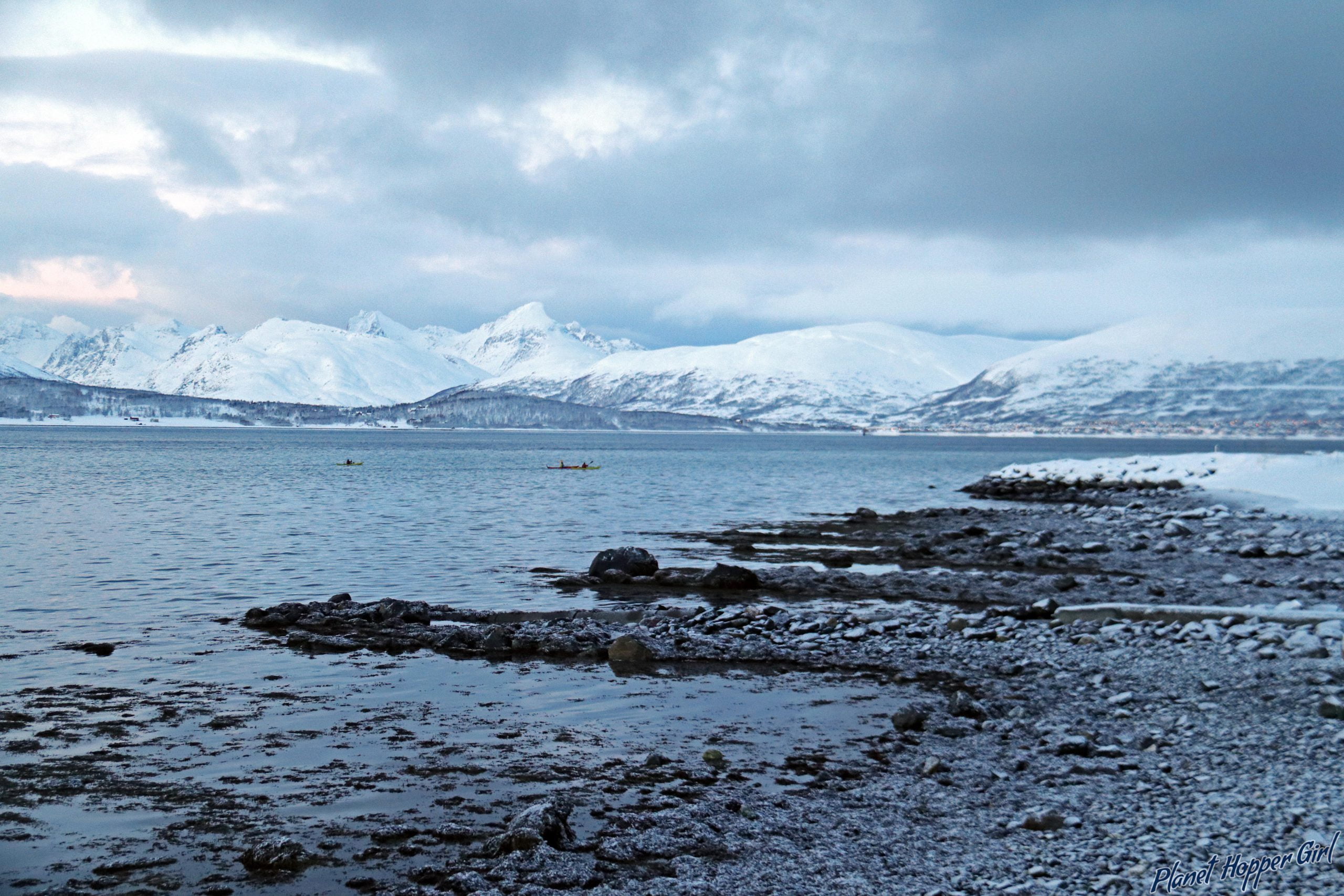 The Norwegian snow landscape in Tromso, Norway