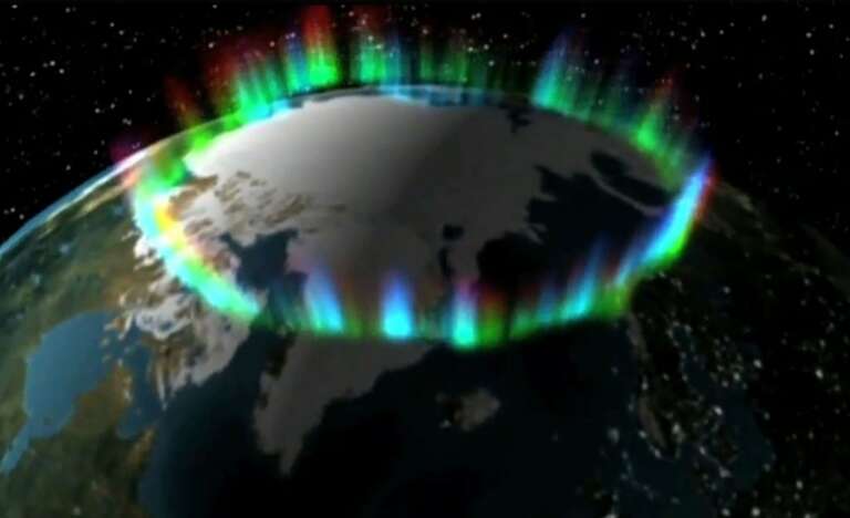 Aurora formation in the Arctic Circle, North Pole, The Planet Earth