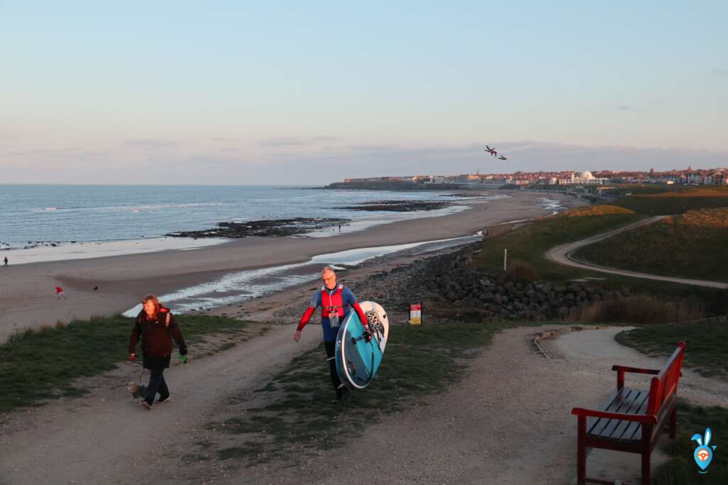 whitley bay beach surfers