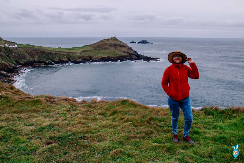 Cape of Cornwall with a girl