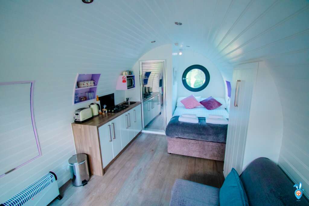 Riverside pods glamping pod interior